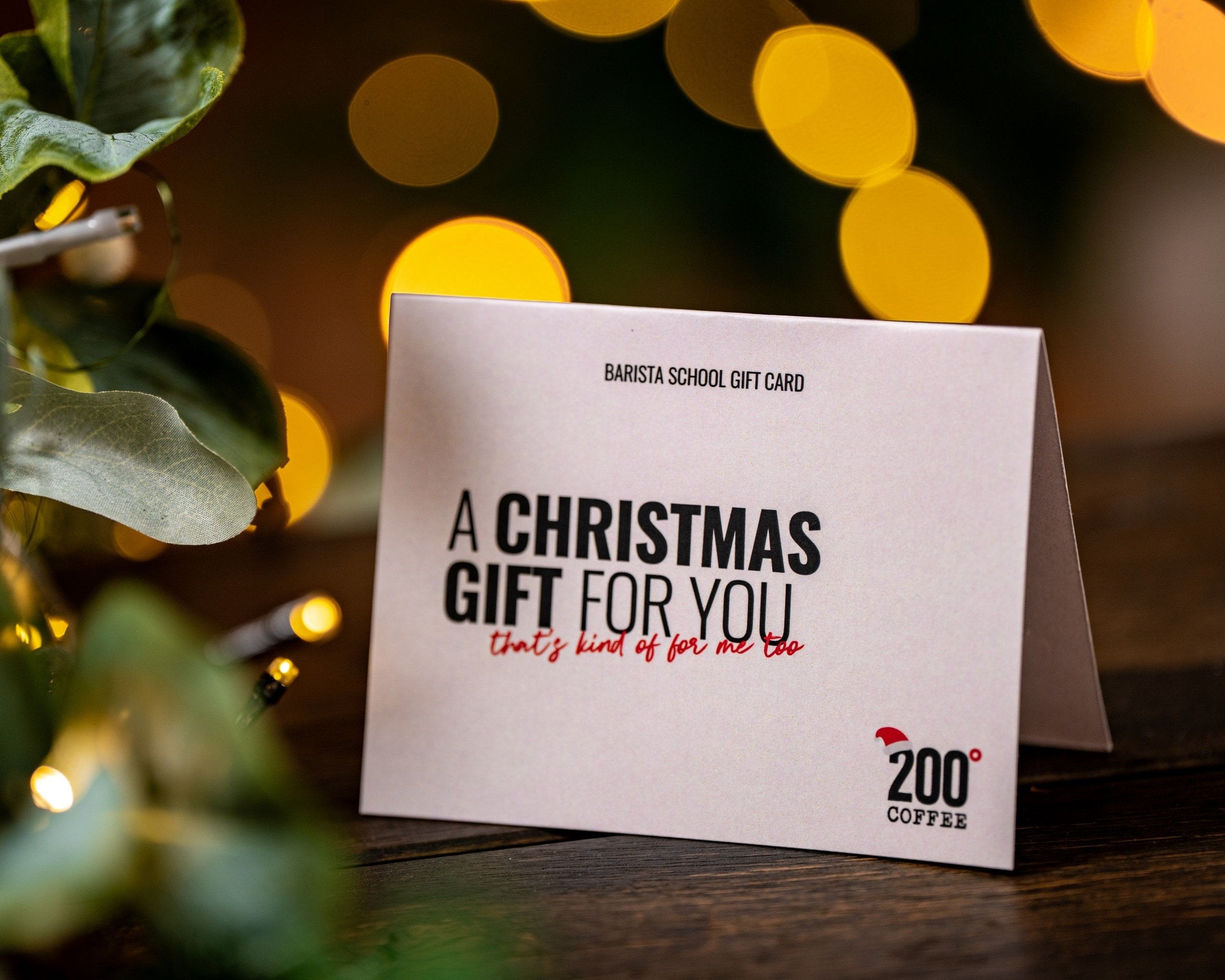 a 200 Degrees Barista School gift card