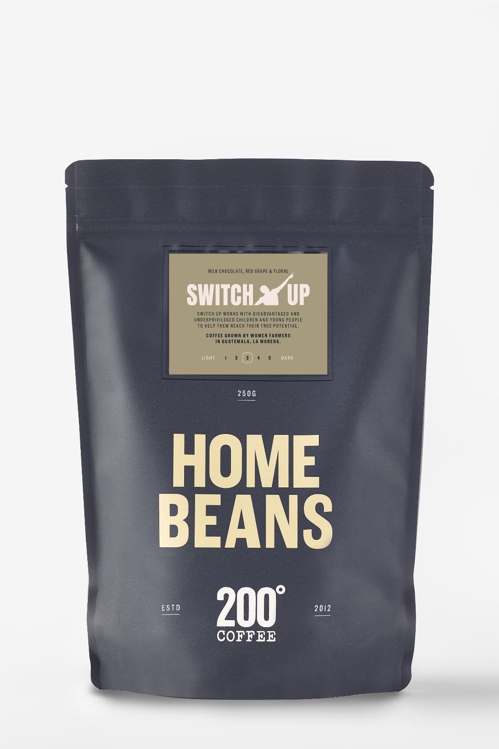 Subscription bag of Switch Up Charity coffee beans from 200 degrees